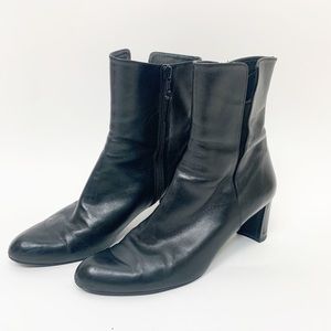 Stuart Weitzman Black Leather Ankle Boots Size 8